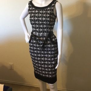 Black and white dress with black belt